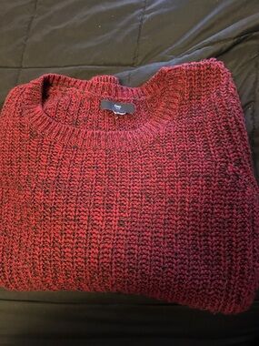 GAP womens Maroon Crewneck Chunky Knit Sweater